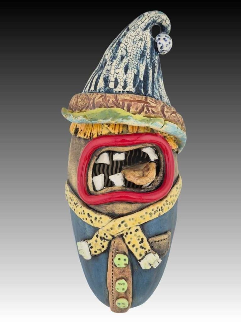 Pickle People Whimsical ceramic sculpture Red Deer artist