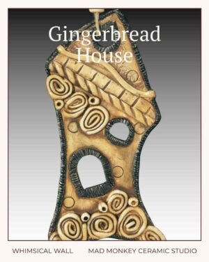 Enchanted cottage wall art, fantasy ceramic sculpture